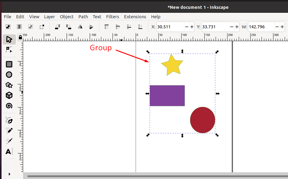 How to group objects in Inkscape