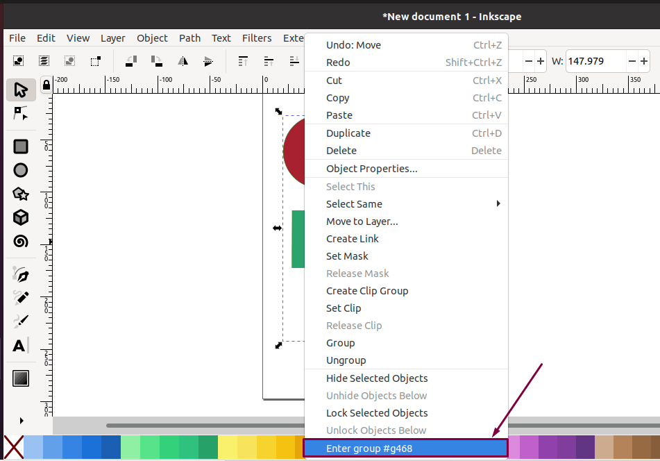 How to group objects in Inkscape