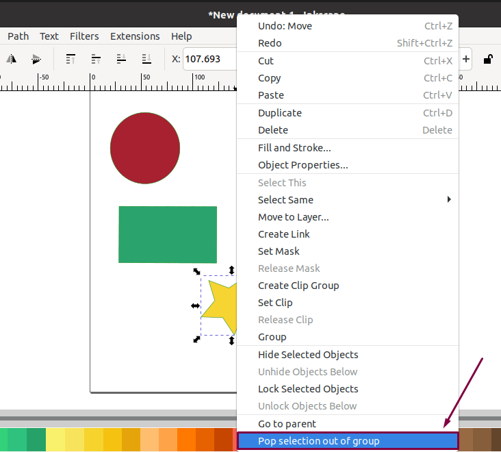 How to group objects in Inkscape