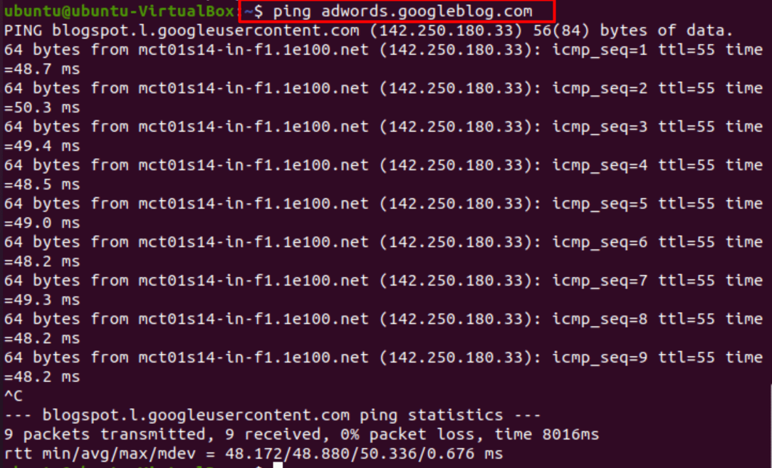 Ping Command not found on Ubuntu Linux