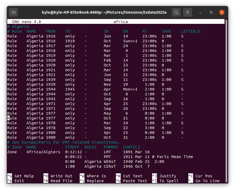 Using Zic Timezone Compiler in Linux