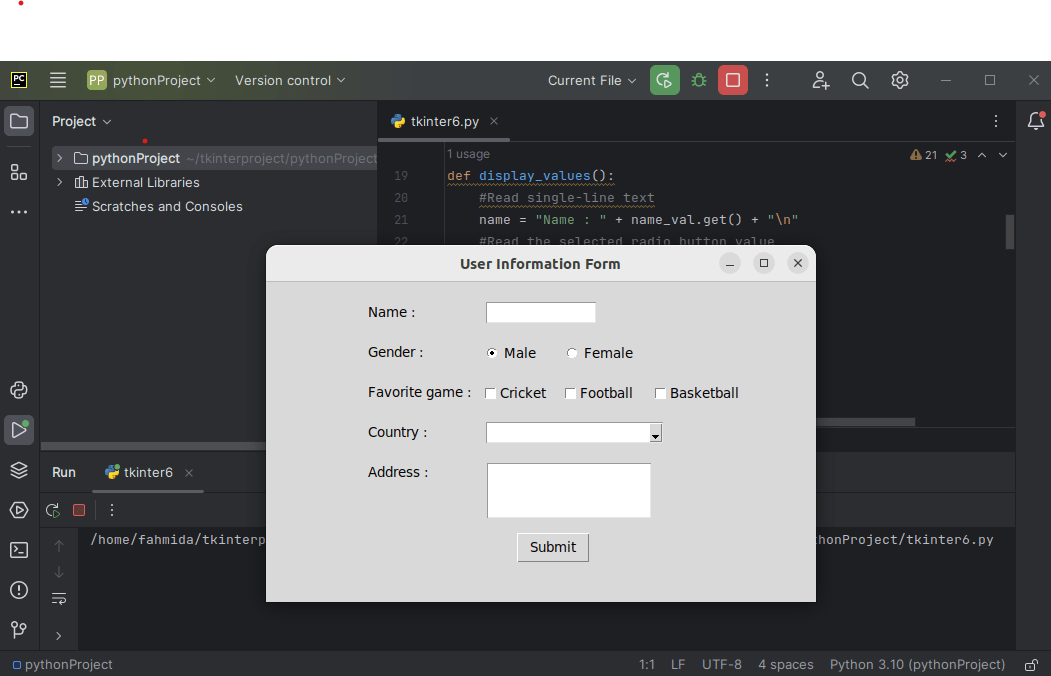 Python Tkinter Examples Linux Consultant
