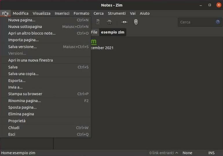 Crea una wiki sul tuo desktop Linux con Zim 2 zim 2