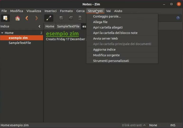 Crea una wiki sul tuo desktop Linux con Zim 8 zim 8