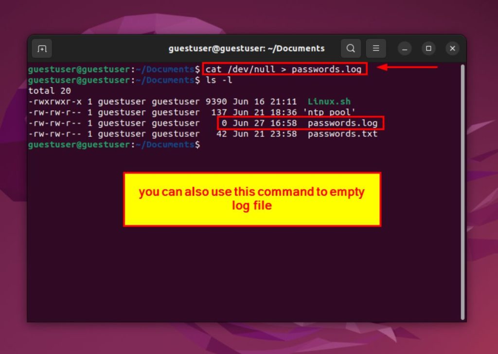 How to Empty a Log File in Linux [4 Effective Methods]