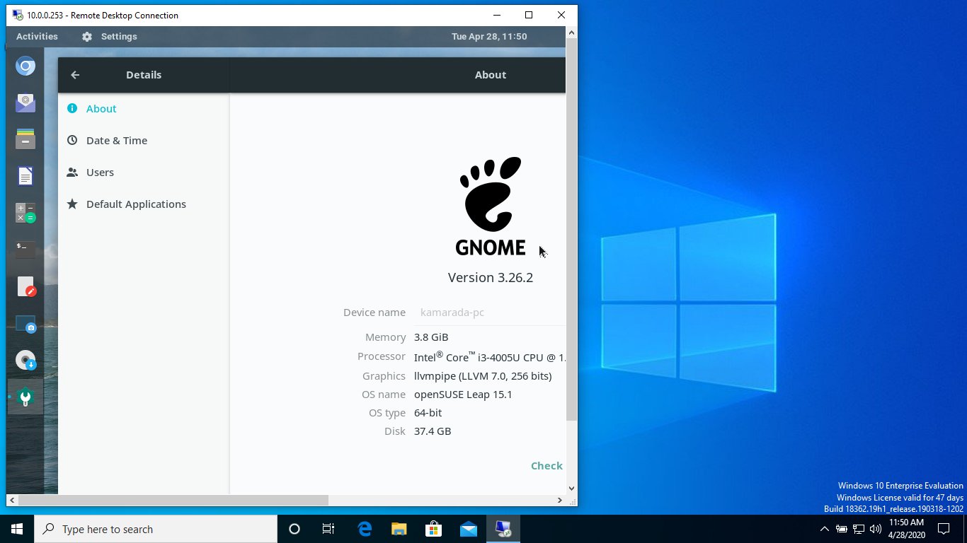 Remote Desktop Connection to Linux from Windows using the XRDP server