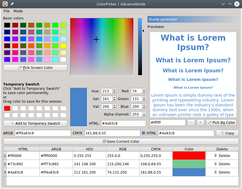 ColorPicker App screen color picker application LinuxMaster Club