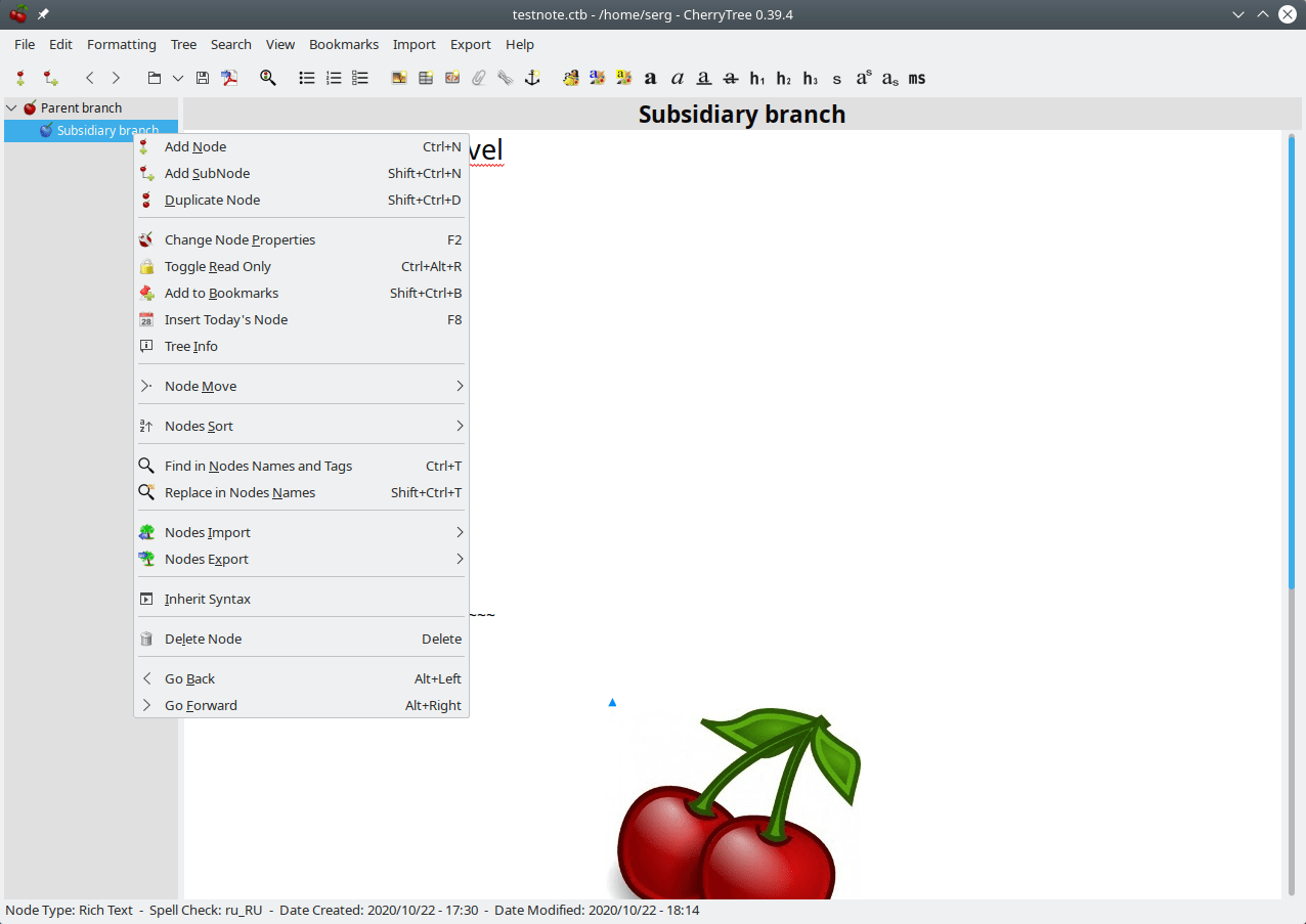 CherryTree note taking application LinuxMaster Club