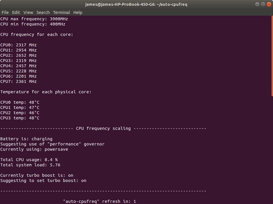 Autocpufreq CPU Speed and Power Optimizer for Linux Systems