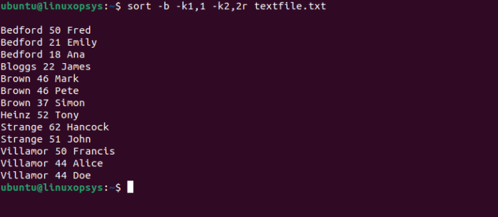 How to Sort in Linux by Multiple Columns