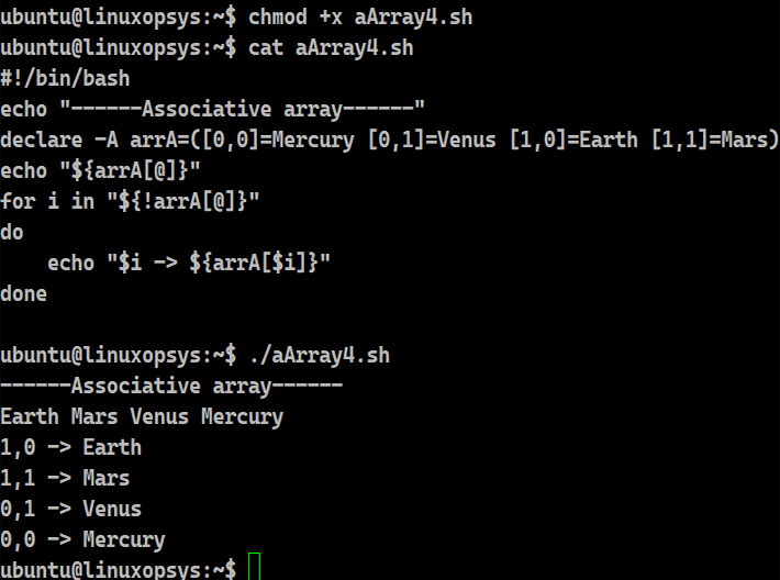 Bash Associative Arrays with Examples