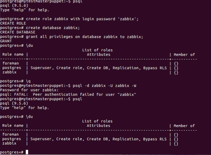 la autenticación de pares falló para el usuario postgres Linuxteaching