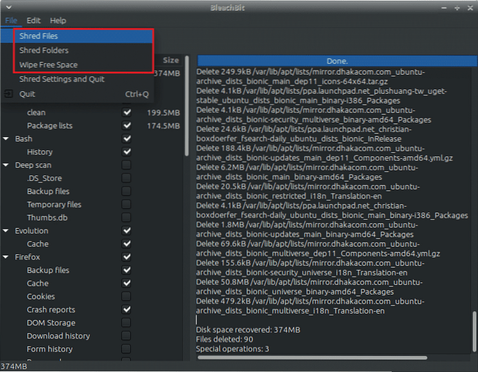 Bleachbit Linuxteaching