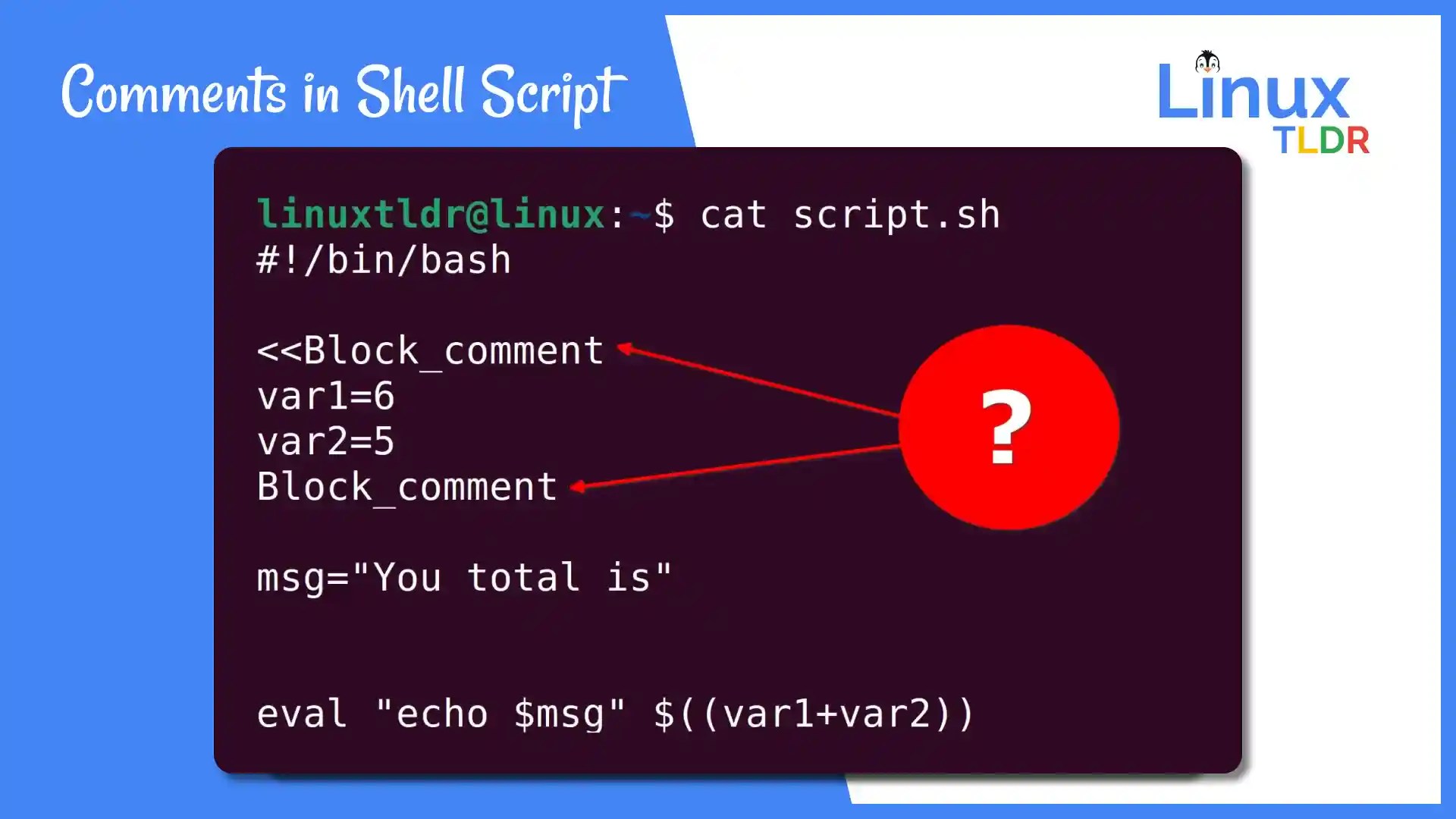 Writing Singleline, Inline, and Multiline Comments in Linux Shell Script