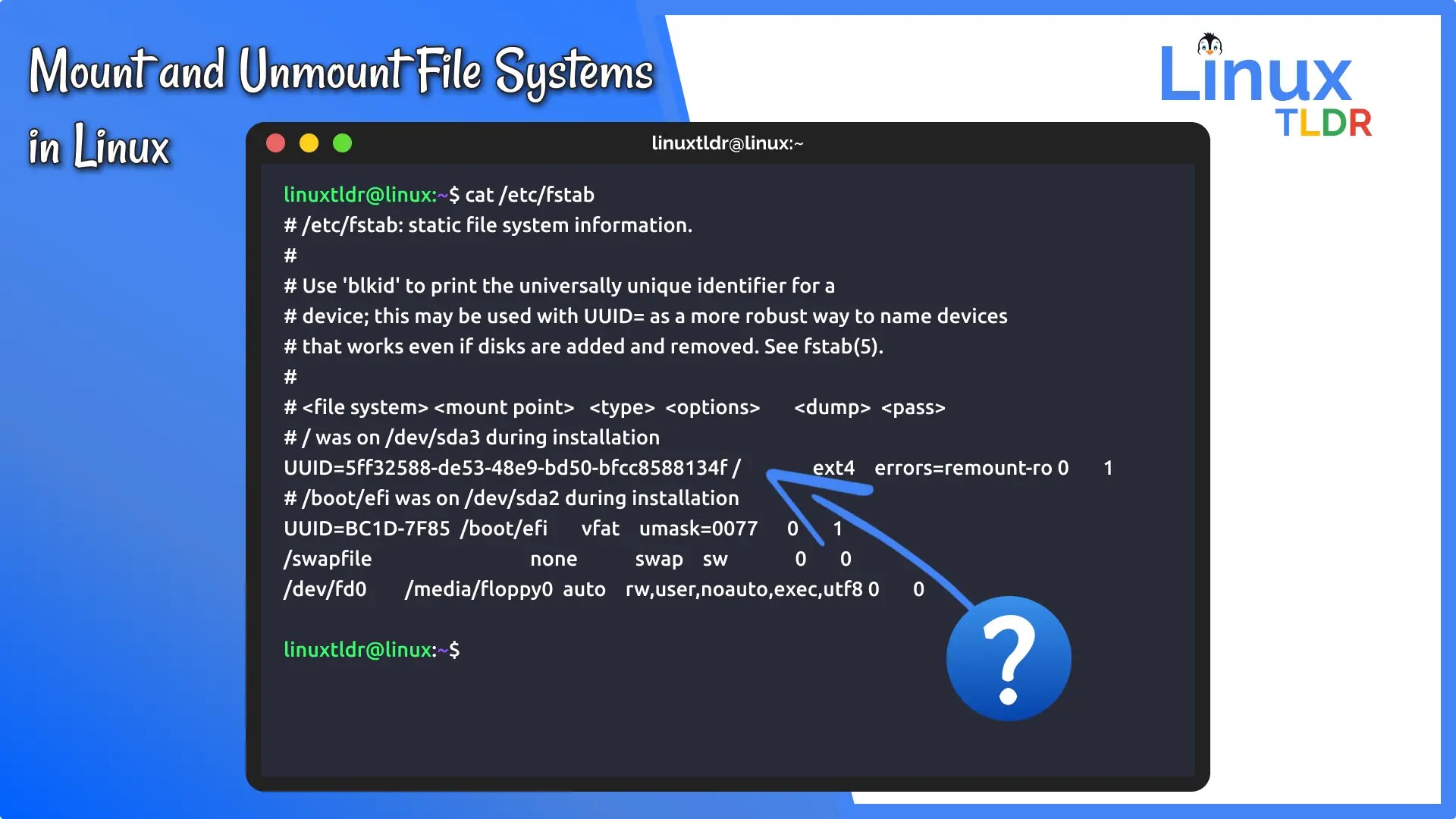 Mount and Unmount File Systems in Linux