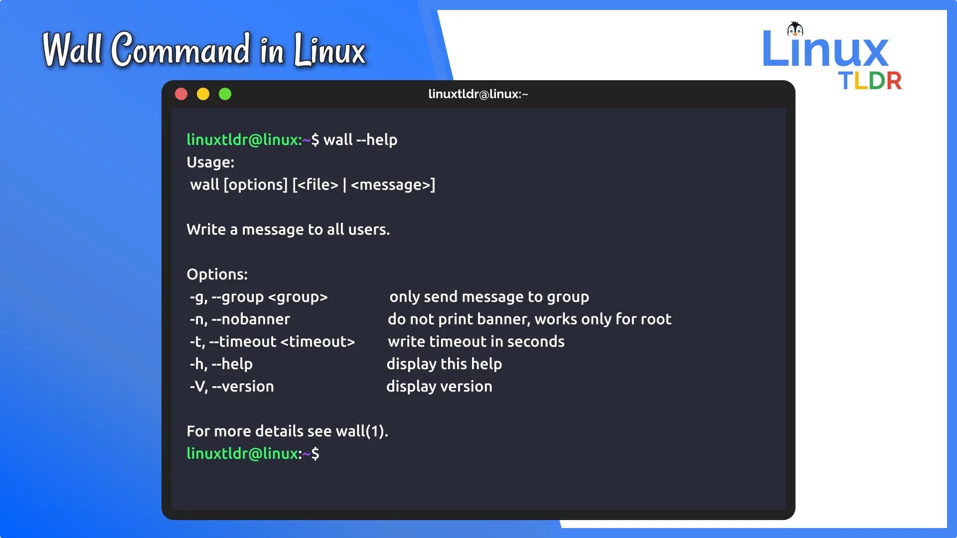 Beginners Guide for Wall Command in Linux