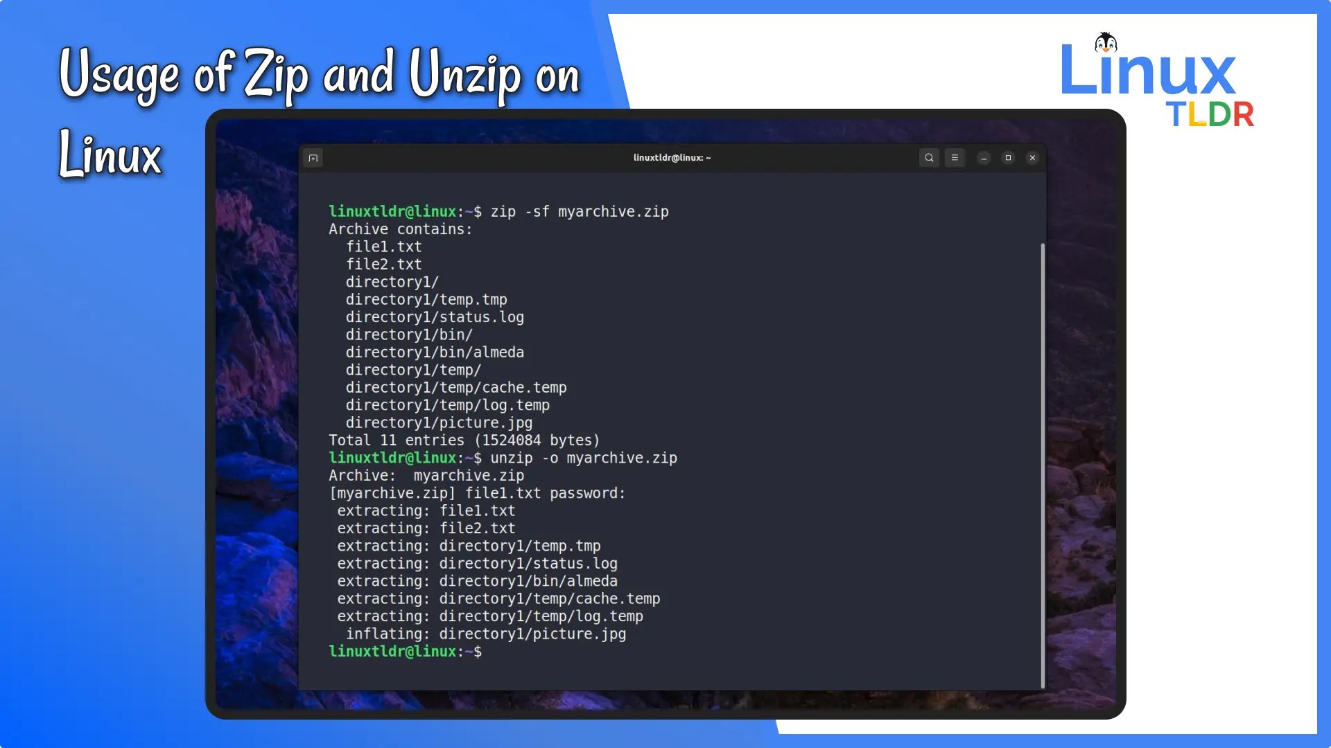 Mastering Zip and Unzip Commands on Linux