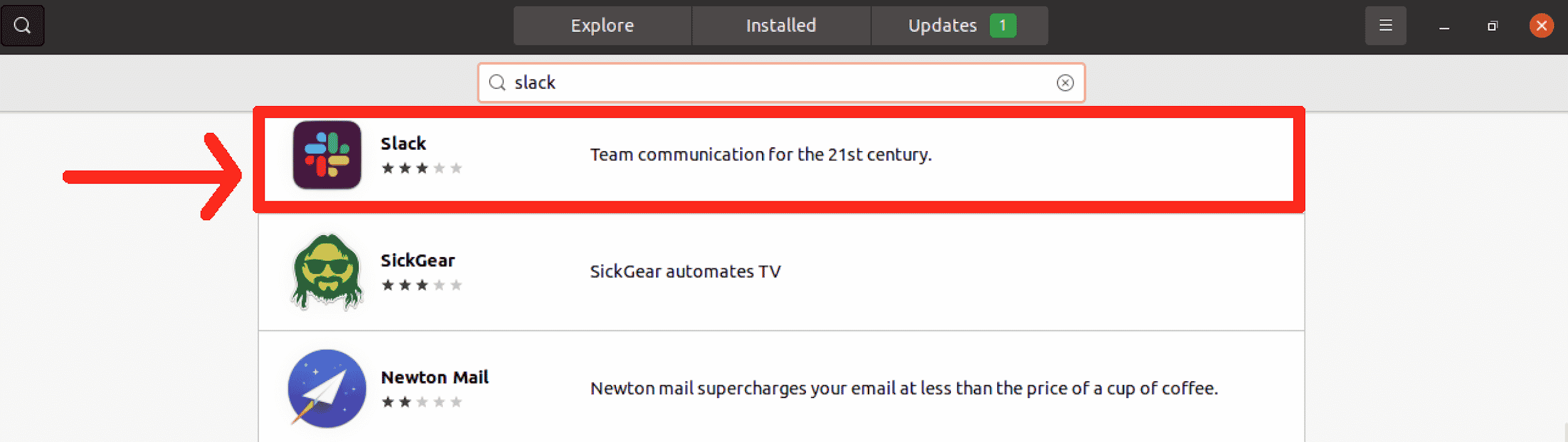 Sudo aptget install slack hopdeha