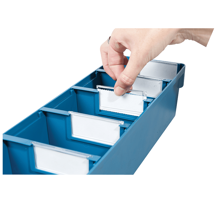 Shelf Bins Window & Label Storage