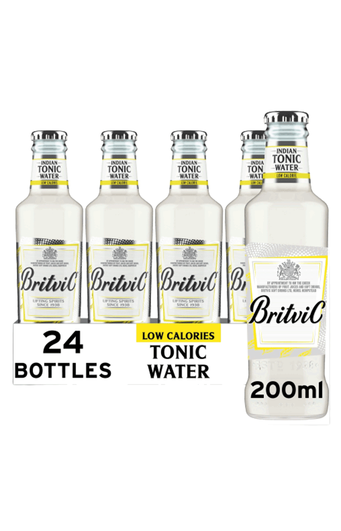BRITVIC INDIAN TONIC WATER LOW CALORIE BOTTLES 24 X 200ML