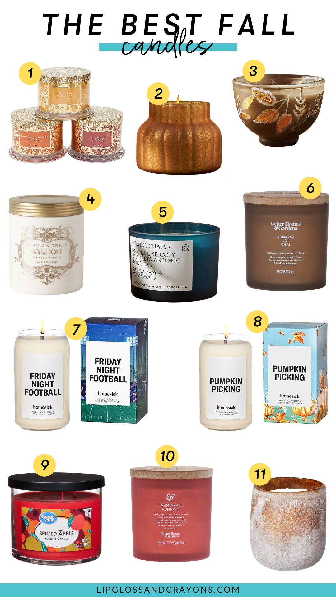 The Best Fall Scented Candles Lipgloss and Crayons