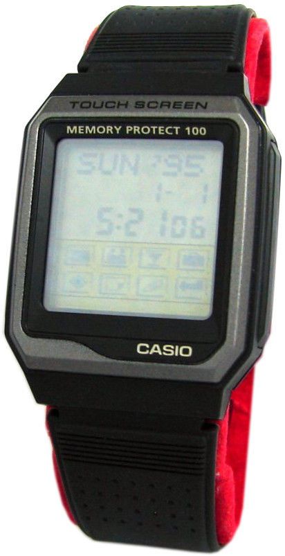Casio Memory Protect 100 touch screen LCD digital Uhr vintage men watch ...