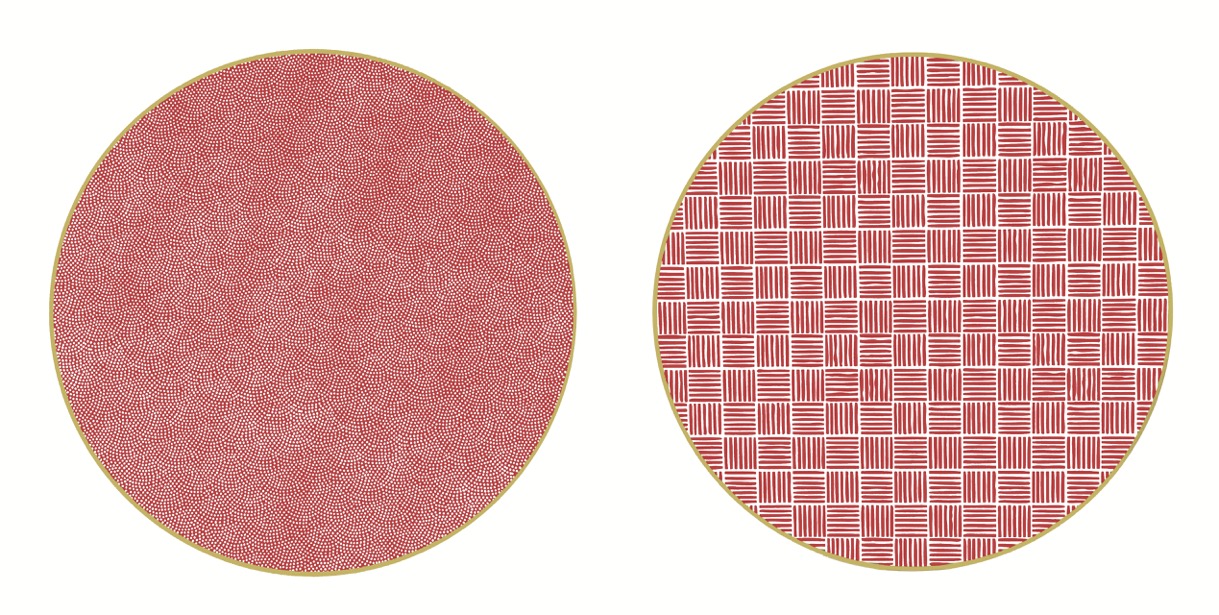 Round Modern Squares Placemat Lip Service Napkins