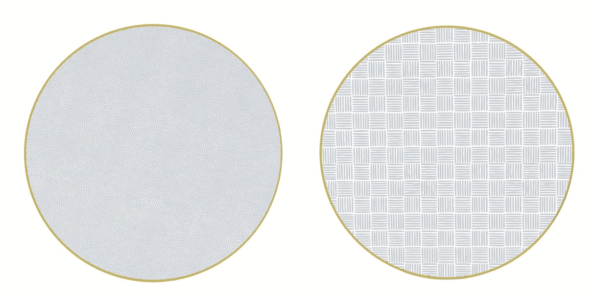 Round Modern Squares Placemat Lip Service Napkins