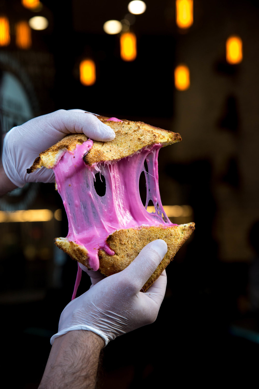 Deep Fried Melted Mozzarella Sandwich from Tramezzini NYC Lip