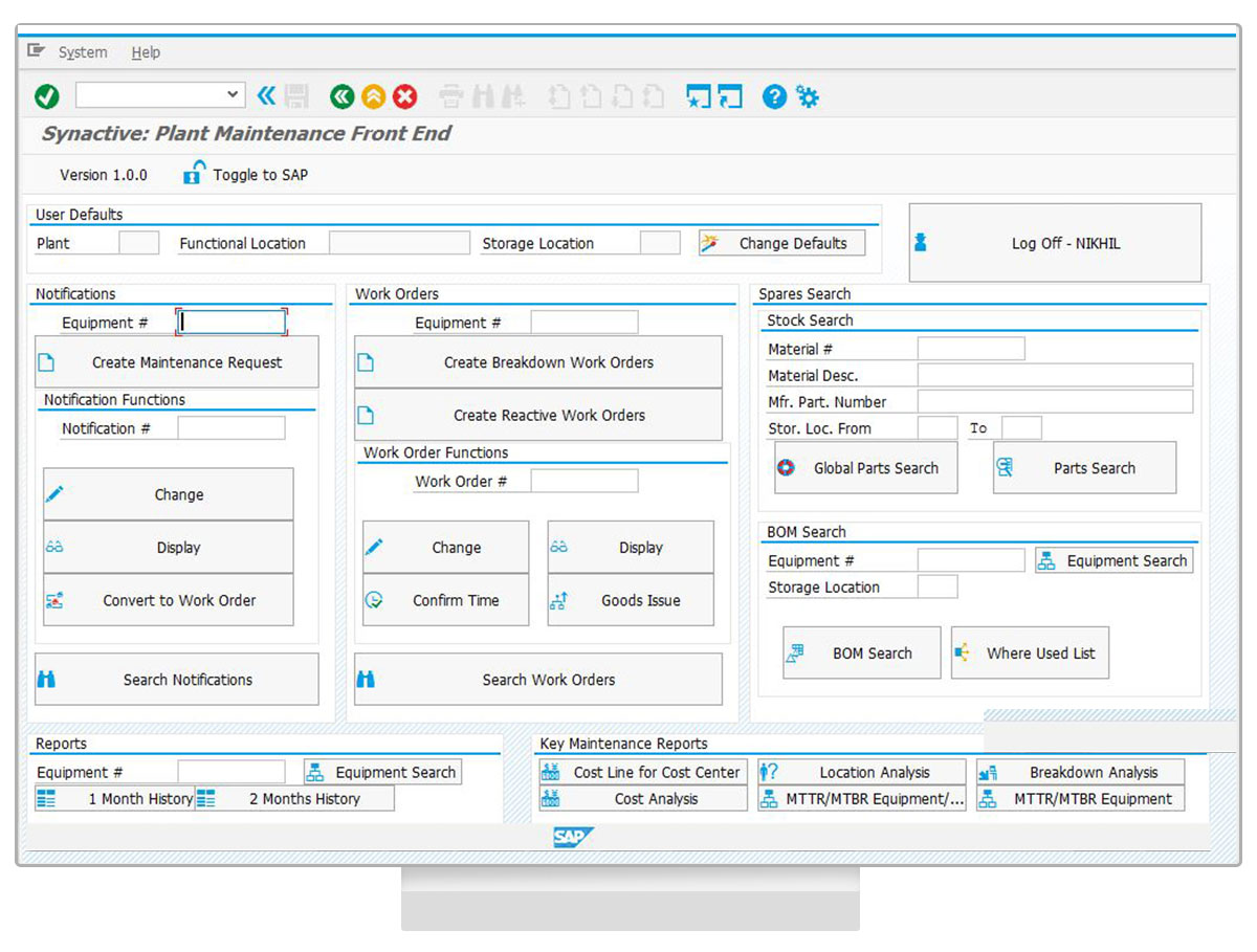 Liquid UI Efficient SAP PM Desktop