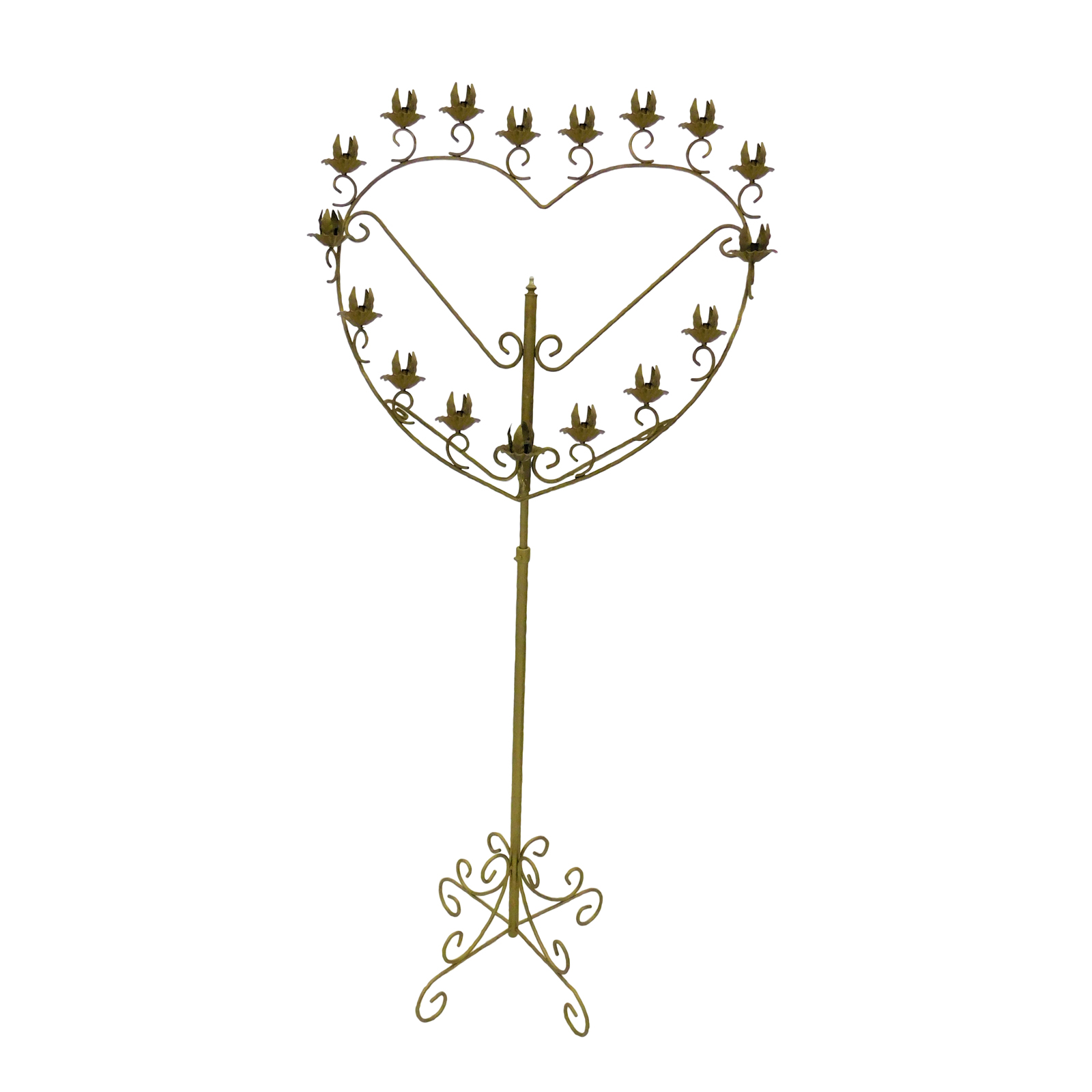 Brass Candelabra Single Heart Lasting Impressions Event Rentals