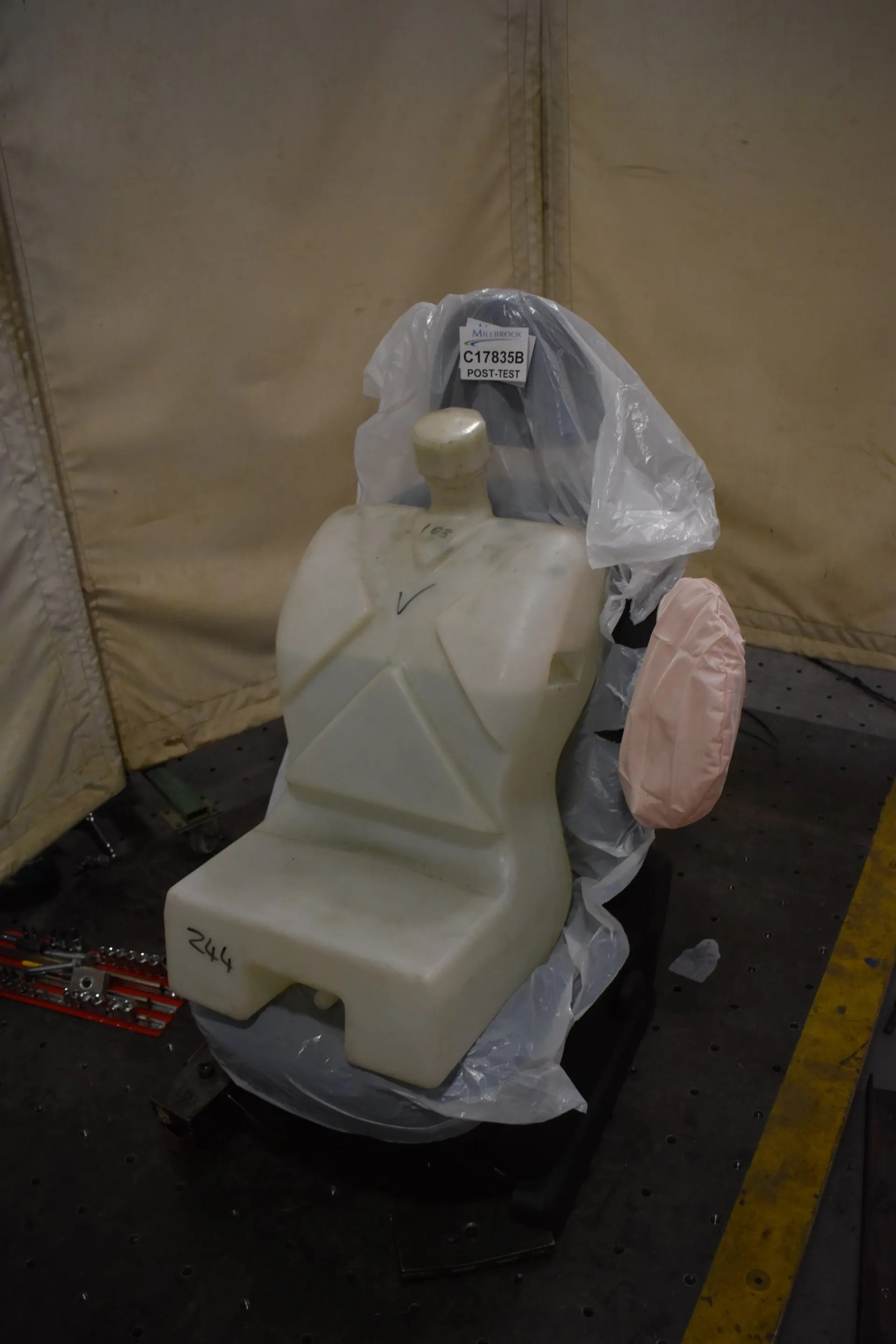 Millbrook Static Airbag Deployment Seat Cover Tests