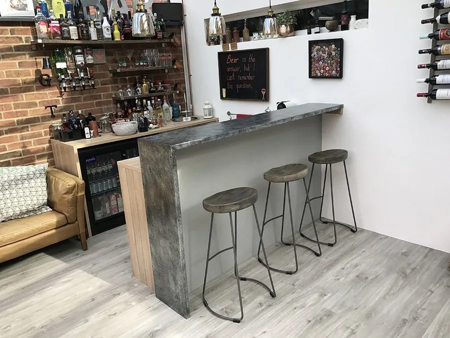 Copper Bar Tops, Zinc Bar Tops, UK Inzinctive Interiors