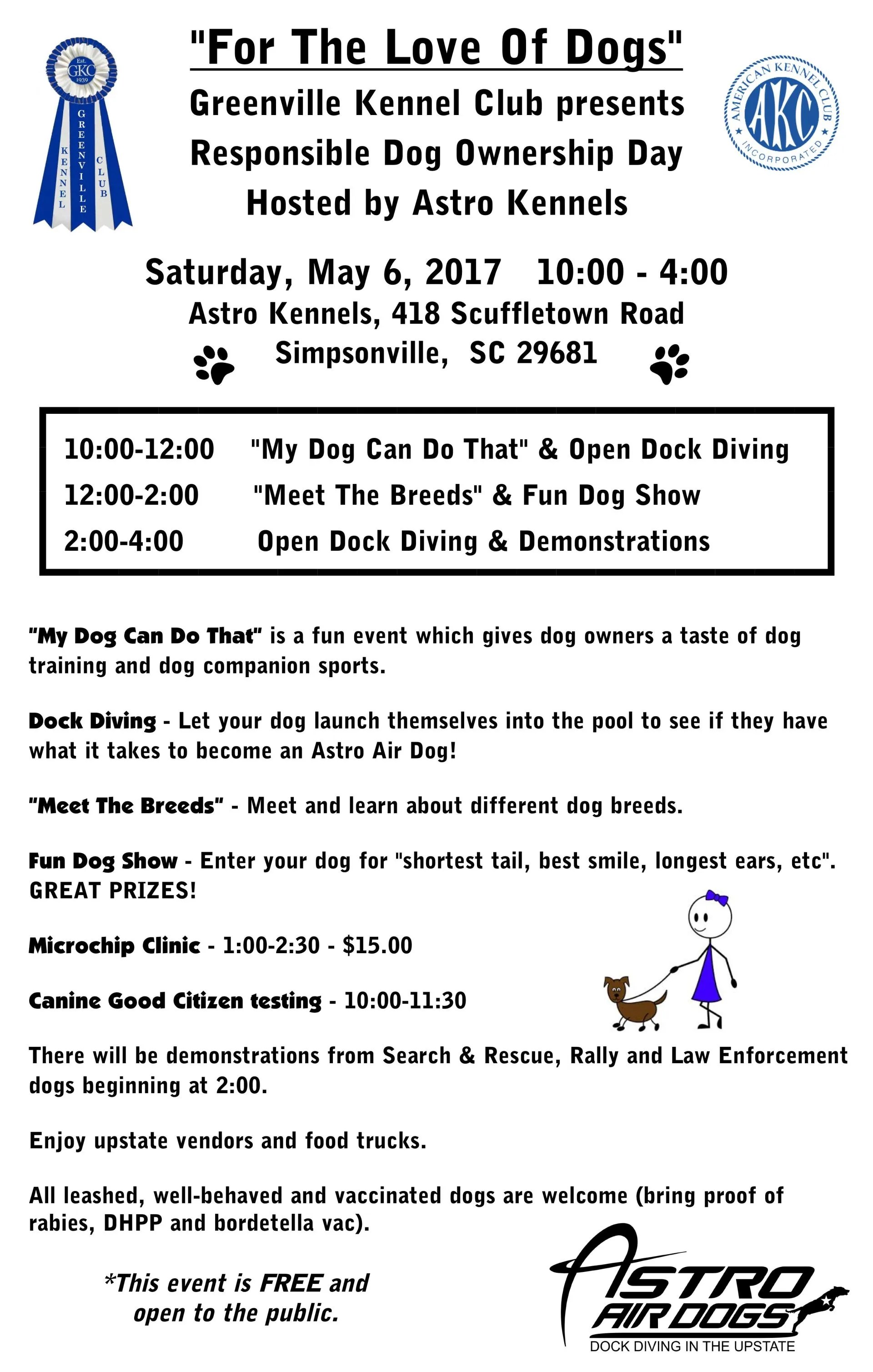 Greenville Kennel Club's Responsible Dog Ownership Day Astro