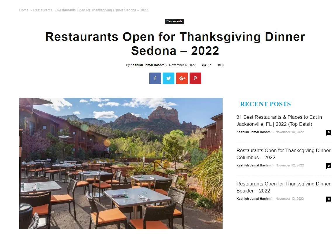 Restaurantsin Restaurants Open for Thanksgiving Dinner