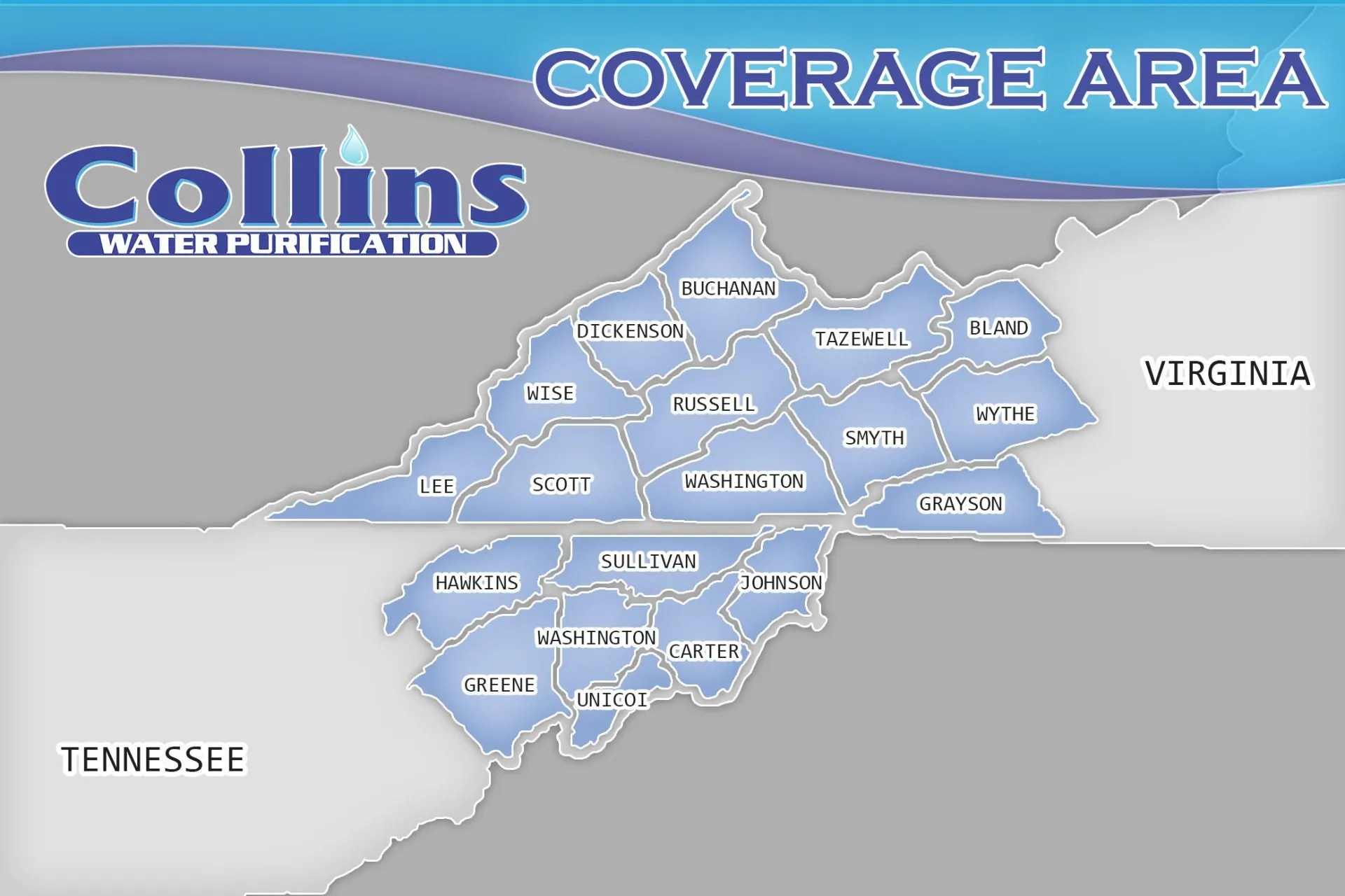 Area of Service Abingdon, VA Collins Water Purification