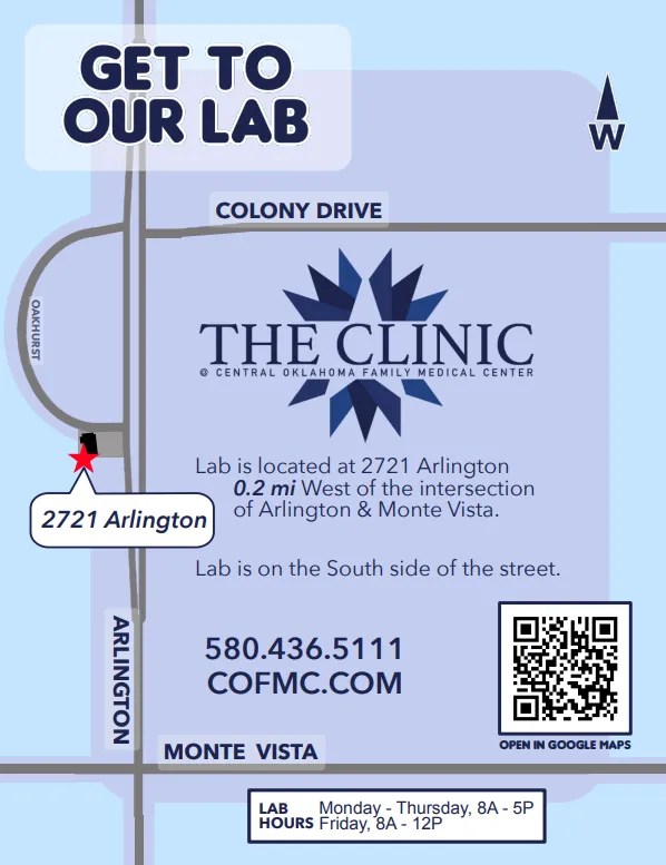 Lab and Testing Ada, OK The Clinic at Central Oklahoma Family