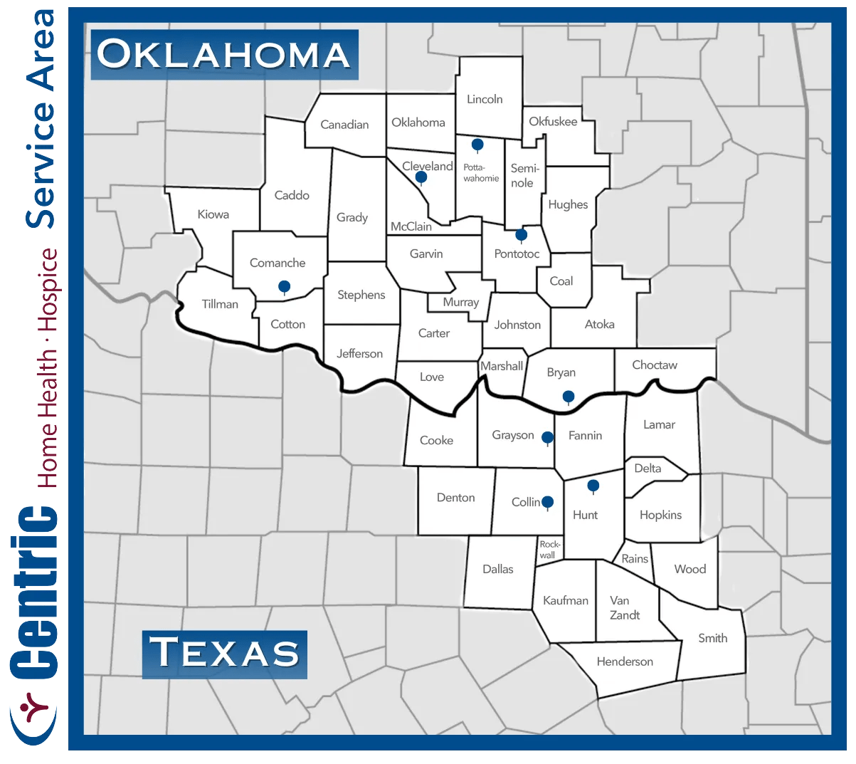 Centric Home Health and Hospice Locations Oklahoma & Texas