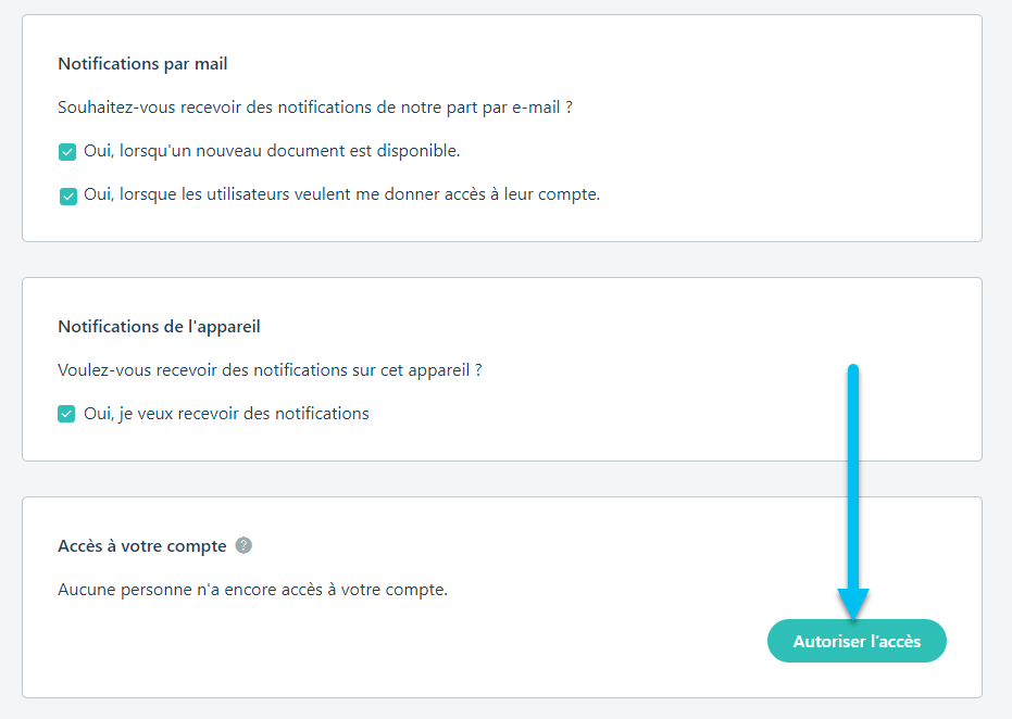Comment créer un compte par procuration ou avec des droits