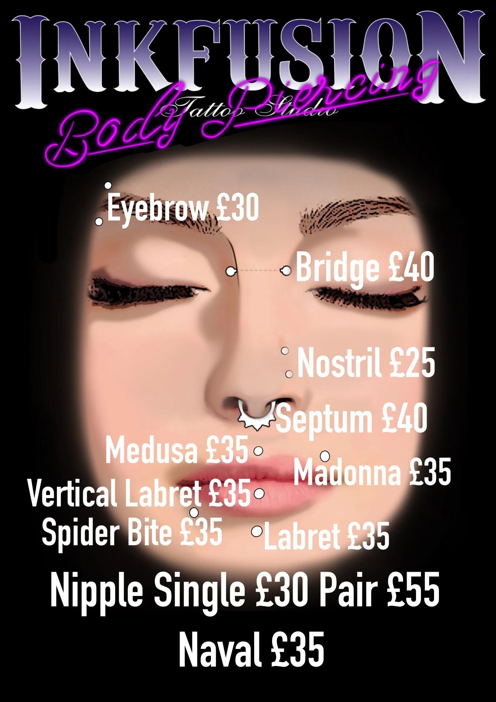 Piercing shop in Wokingham Inkfusion