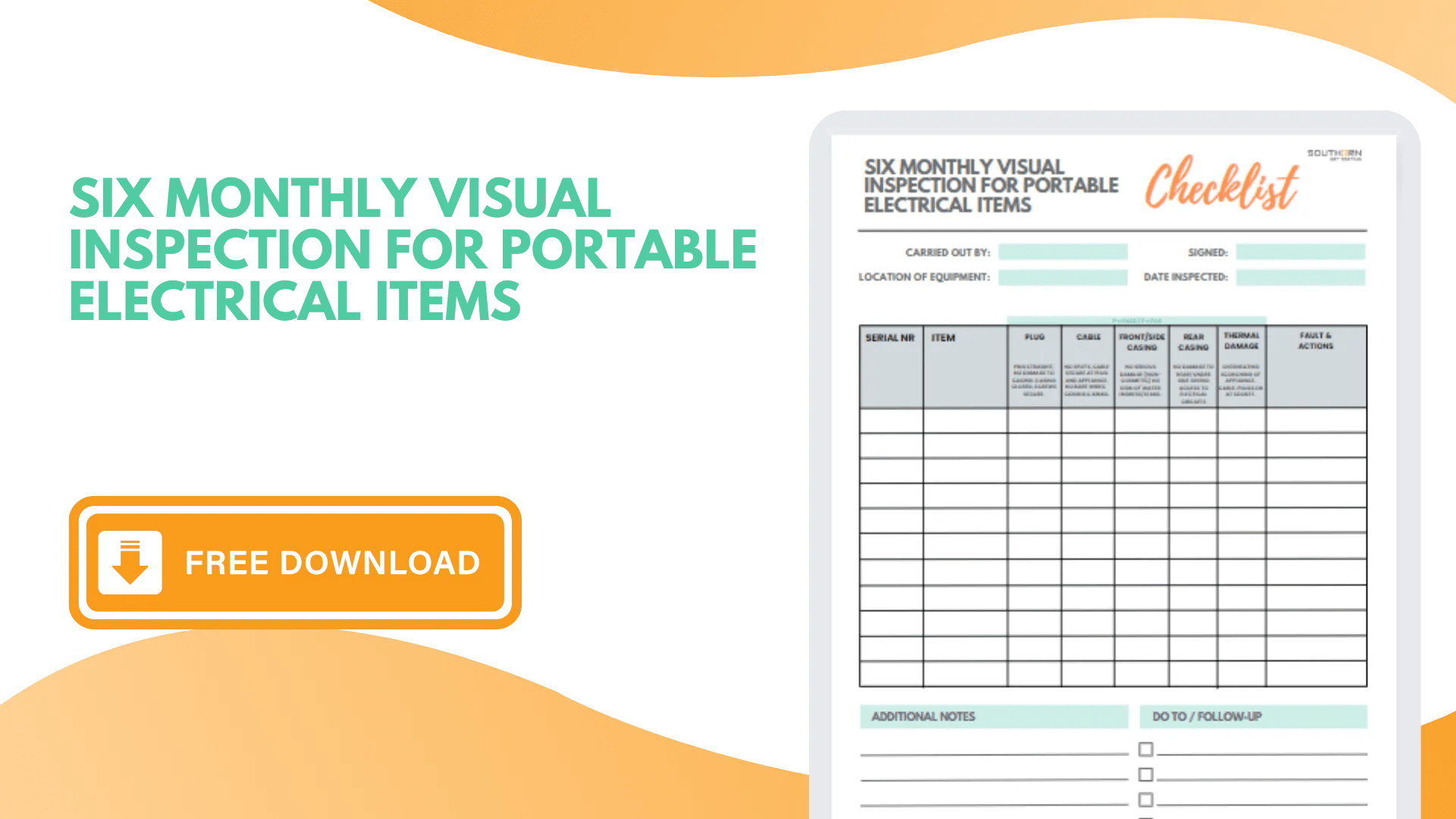 Free Download Visual Inspection for Portable Electrical Items
