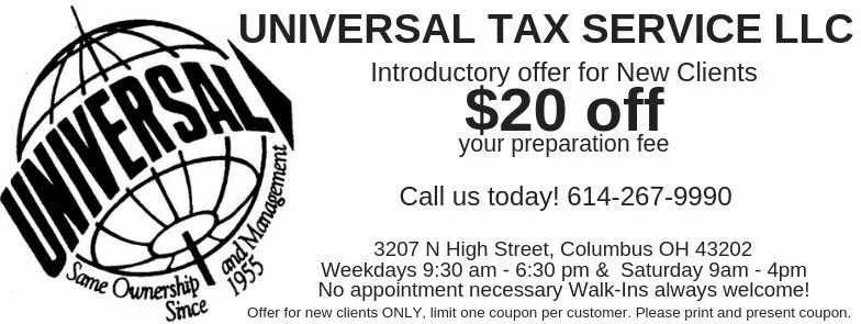 Personal Tax Prep Columbus OH Universal Tax