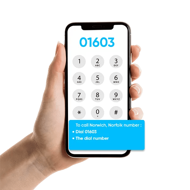 Get a 01603 area code phone number in Norwich