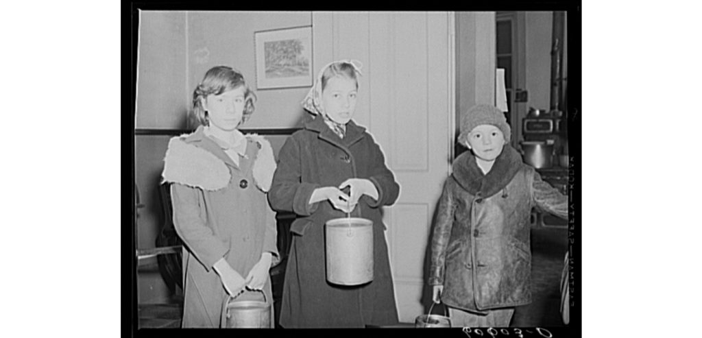 3 rural girls in coats