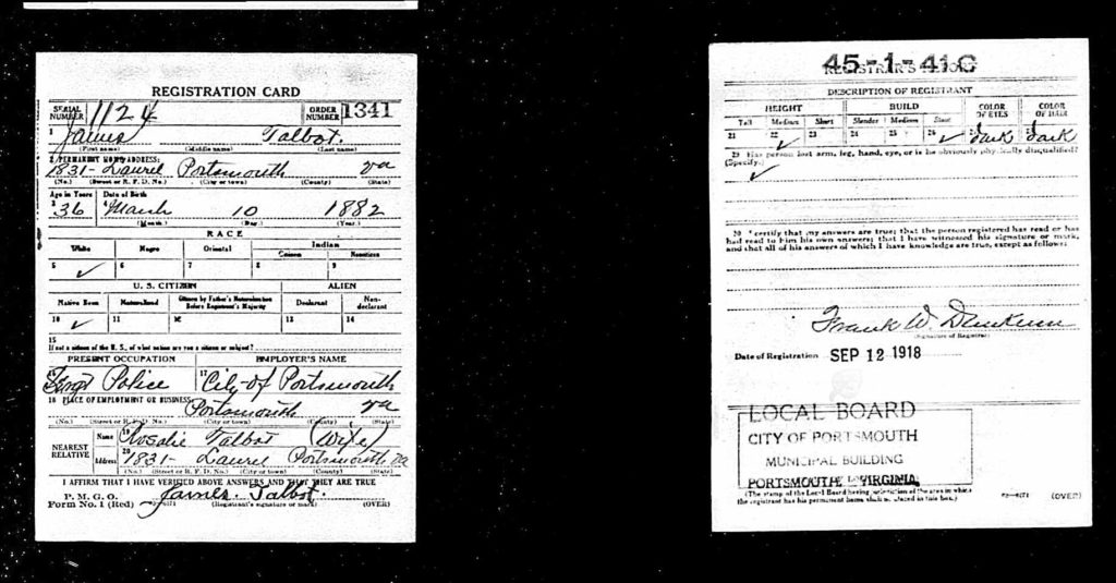 Example of where to find an ancestor's occupation on a WWI draft application