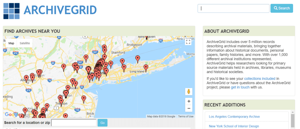 Search private collections using ArchiveGrid