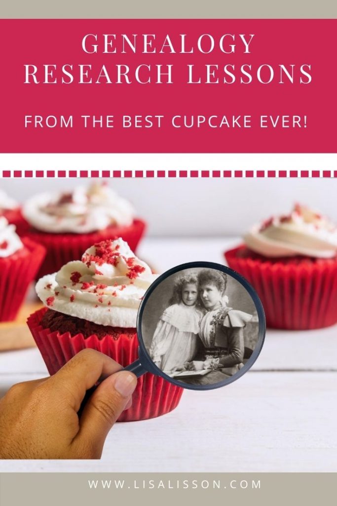 red cupcales and old photo