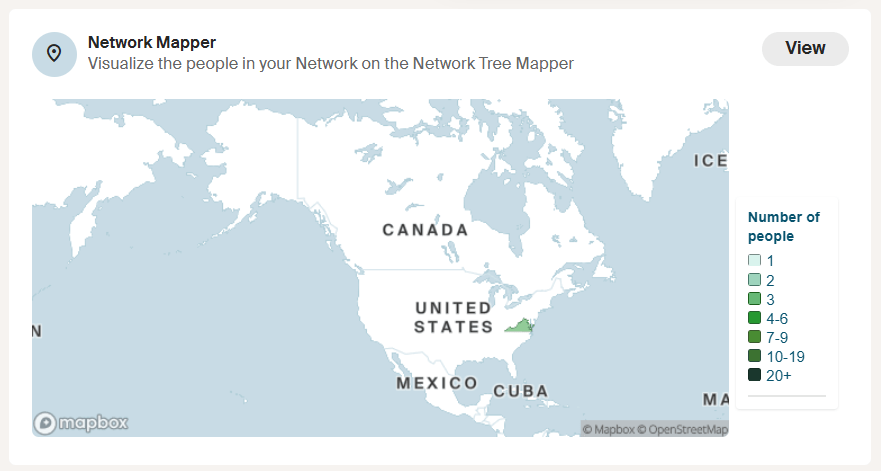 Screenshot of Ancestry.com's Network Mapper