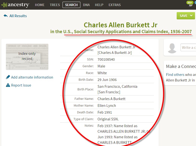 NEW! Try this now! U.S. Social Security Applications and Claims Index