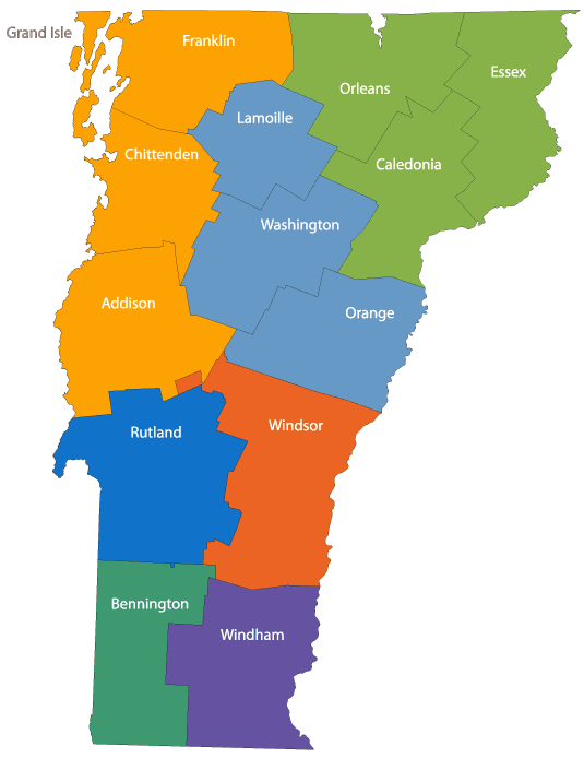 Alphabetical List Of Vermont Counties